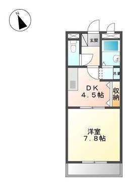 シャインハート(1DK/1階)の間取り写真