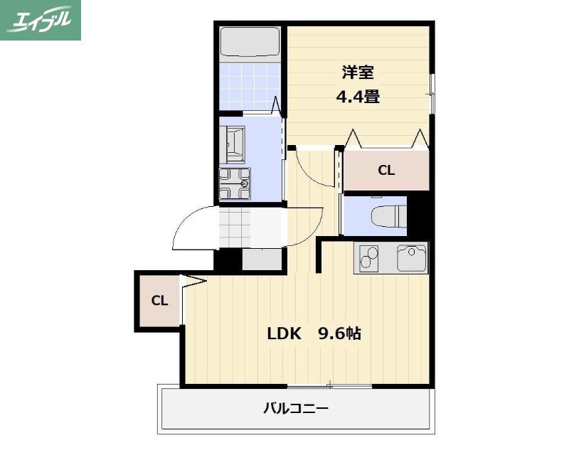 リベラルコート(1LDK/3階)の間取り写真