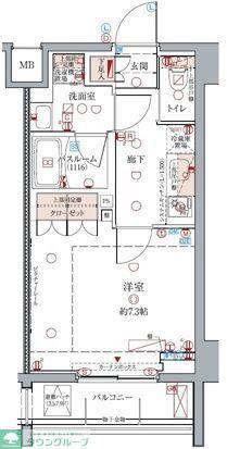 クレヴィスタ亀戸III(1K/9階)の間取り写真