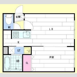 ベルメゾン北20(1LDK/1階)の間取り写真