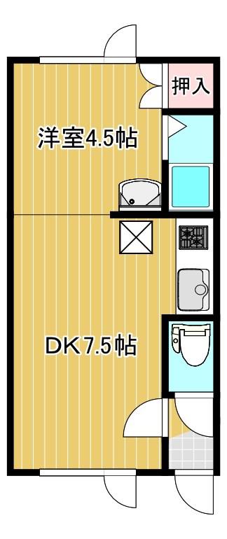 パークヴィレッジII(1DK/1階)の間取り写真