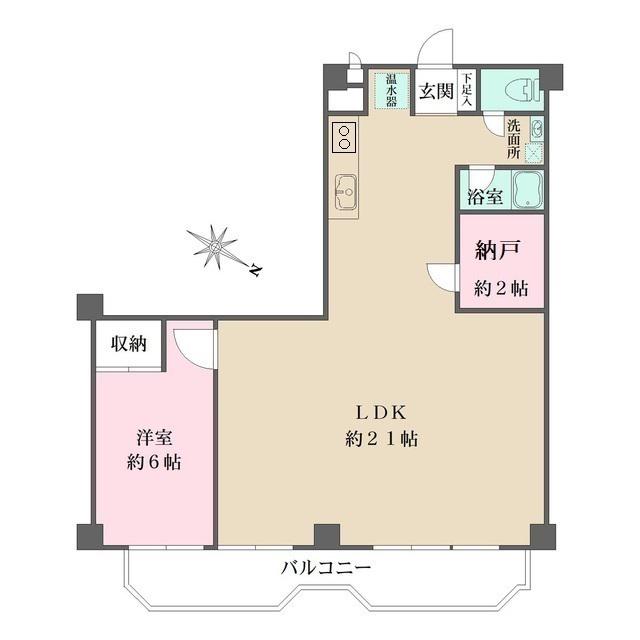 北野町アーバンライフ(1LDK/2階)の間取り写真