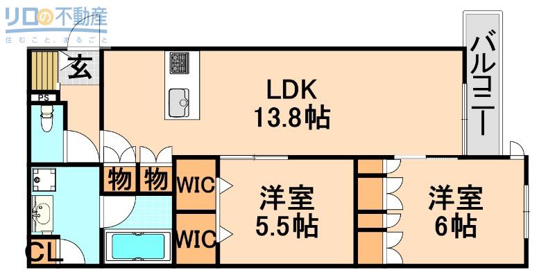 グランメゾン梅ノ木(2LDK/2階)の間取り写真