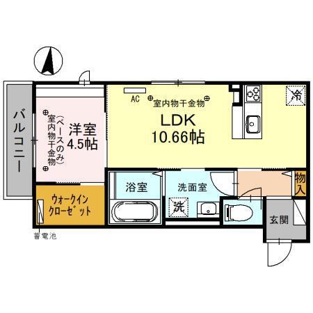 OTTS桂(1LDK/3階)の間取り写真