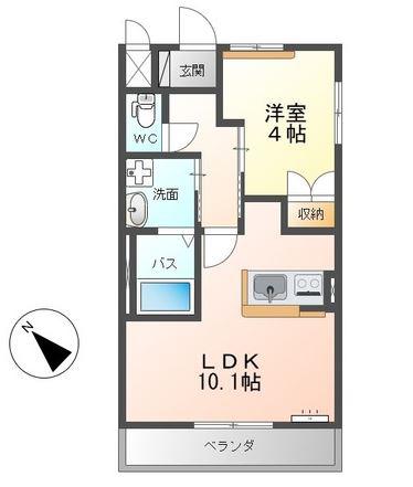 MAISON DE CHOU-CHOU(1LDK/2階)の間取り写真