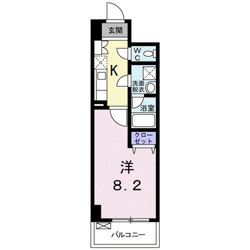 メイク ゼファー(1K/3階)の間取り写真