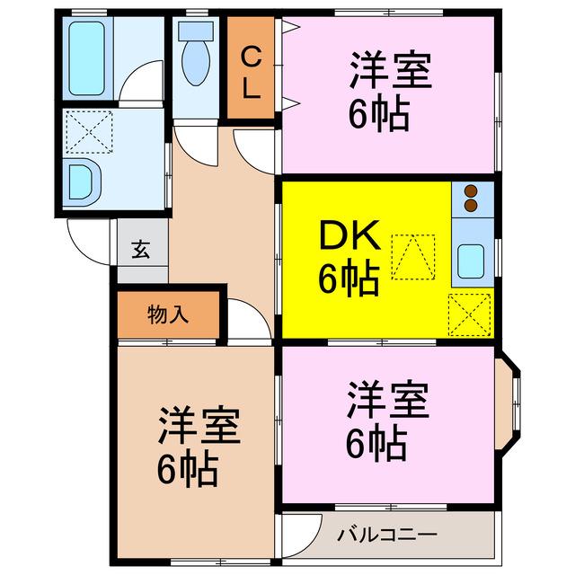 メゾンド・ジェイ&エス(3DK/2階)の間取り写真