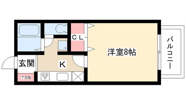 KEコーポ梅森(1K/2階)の間取り写真