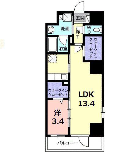 カーサ プリマ(1LDK/3階)の間取り写真