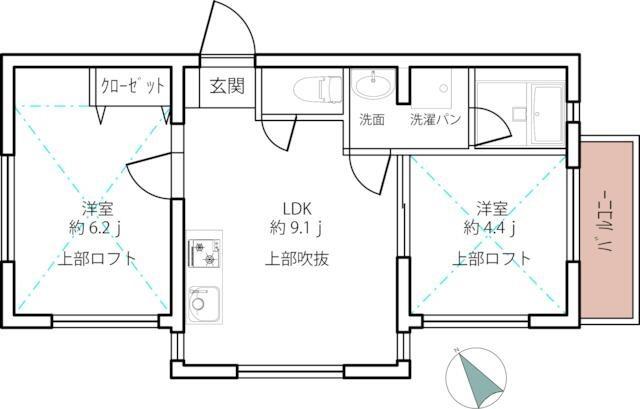 レーチェ ブディーノ(2LDK/3階)の間取り写真