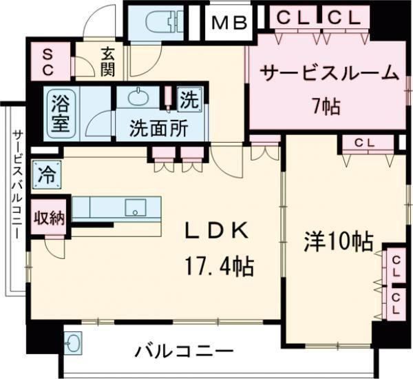 プレサンスロジェ上幟町(1SLDK/11階)の間取り写真
