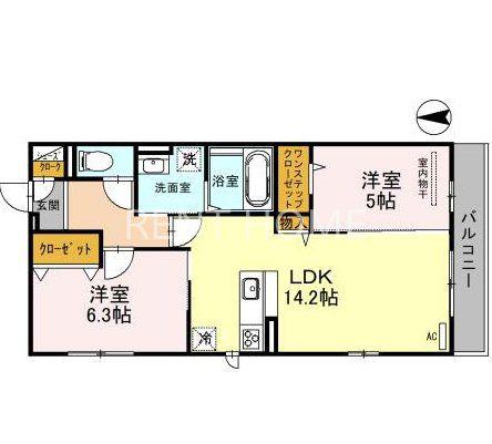 HKハイムI(2LDK/2階)の間取り写真