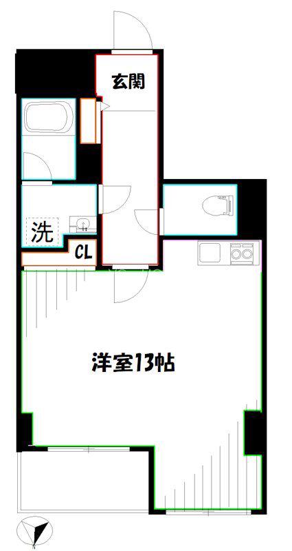 THE PALMS三鷹I(ワンルーム/3階)の間取り写真