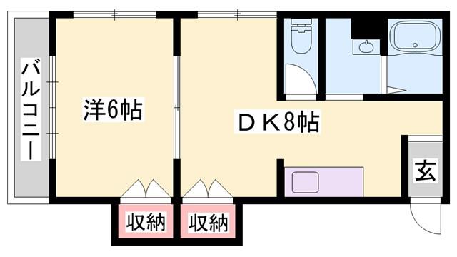長田コーポ(1DK/3階)の間取り写真