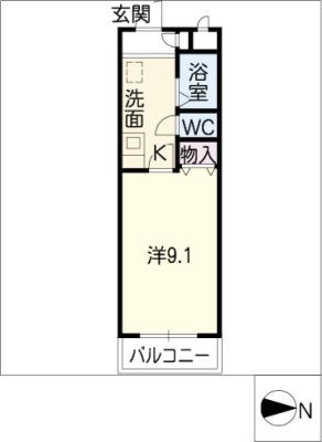 エスパシオ(1K/2階)の間取り写真