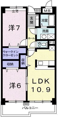 ベルフィオーレ(2LDK/3階)の間取り写真