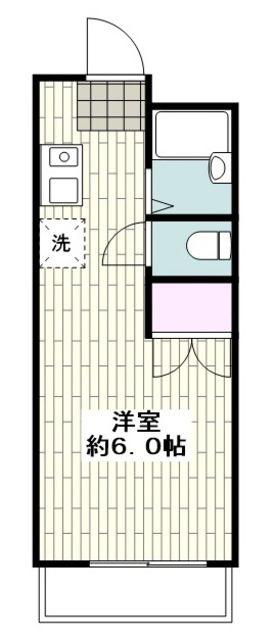 キュービック湘南壱番館(ワンルーム/2階)の間取り写真