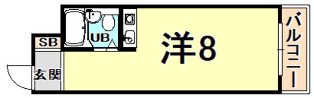 れじでんしあ門戸(ワンルーム/4階)の間取り写真