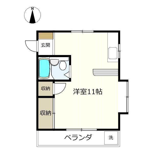 ビラデルレイ(ワンルーム/2階)の間取り写真