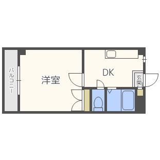 コメット五条II(1K/1階)の間取り写真