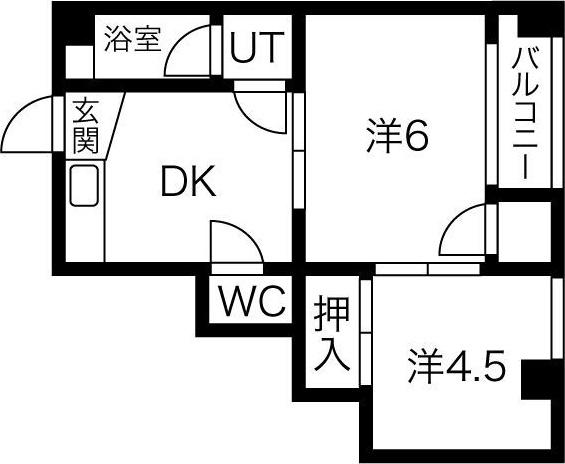 コスモスビル(2DK/4階)の間取り写真