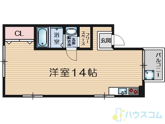 マンション真砂(ワンルーム/3階)の間取り写真
