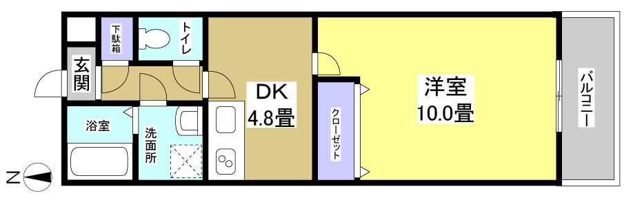 BE-FULL II(1DK/2階)の間取り写真