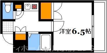 フラット モール(1K/4階)の間取り写真
