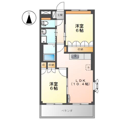 ラピュタ(2LDK/3階)の間取り写真