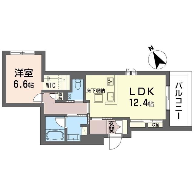 ウィステリアガーデン(1LDK/1階)の間取り写真