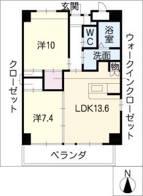 ヴェラーノ マレ(2LDK/6階)の間取り写真
