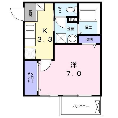 リバーサイド ガーデン(1K/1階)の間取り写真