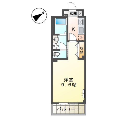 西区五才美町マンション(1K/1階)の間取り写真