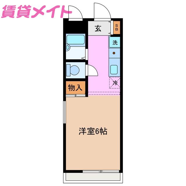ソレイユ(ワンルーム/1階)の間取り写真