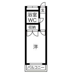 ニッシンハイツ笠寺(1K/3階)の間取り写真