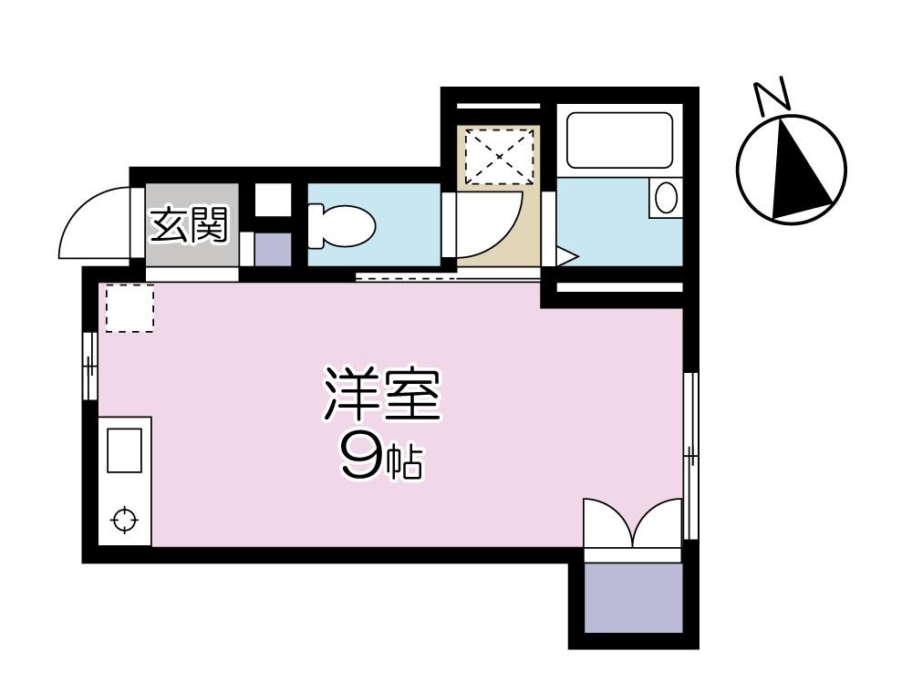 クレセントコート(ワンルーム/1階)の間取り写真