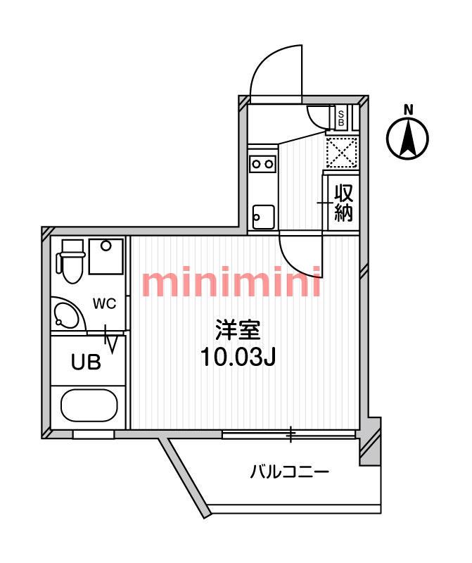 LADOUCEUR江坂(1K/10階)の間取り写真