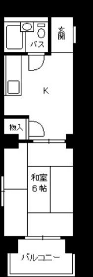 ハイネス観音(1K/2階)の間取り写真