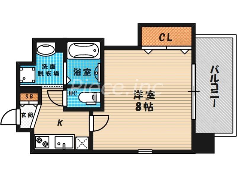 レオンコンフォート新梅田3(1K/3階)の間取り写真