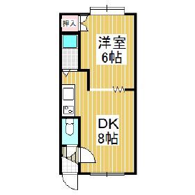 ドルチェ日吉B(1DK/2階)の間取り写真