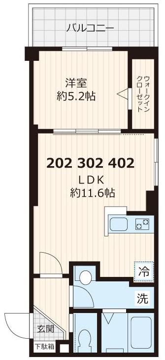GARAGIAガレージア (1LDK/4階)の間取り写真
