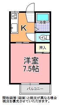 酒門ヤングパレスB&R(1K/2階)の間取り写真
