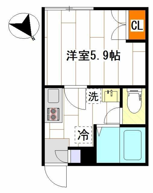 早稲田鶴巻町IMAハウス(1K/1階)の間取り写真