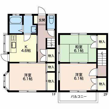 サンパレス小山(3K/2階)の間取り写真