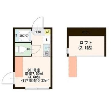 マルシエール西早稲田(ワンルーム/2階)の間取り写真
