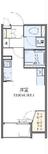 レオネクストグレイス紫蘭II(ワンルーム/2階)の間取り写真