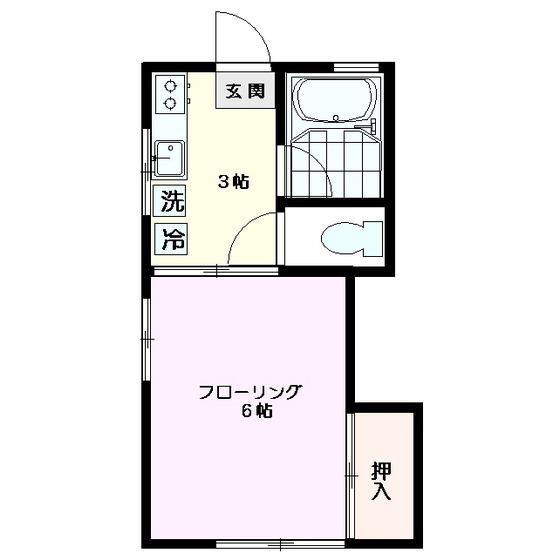 祥南コーポ(1K/1階)の間取り写真