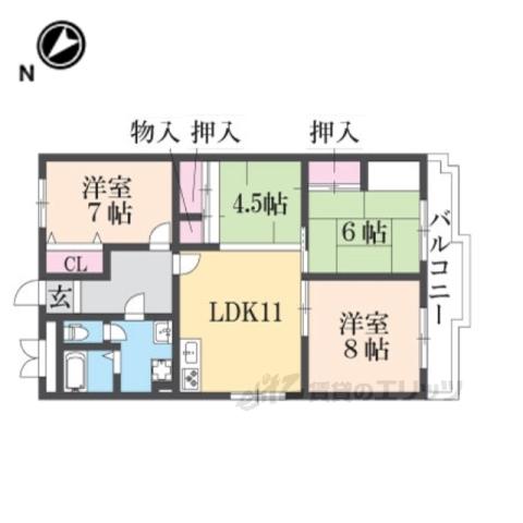TOU真美ヶ丘(4LDK/3階)の間取り写真