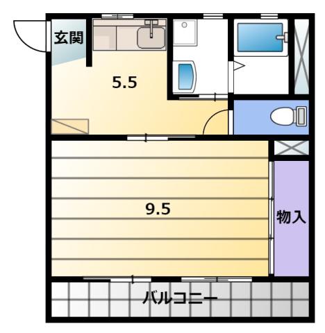 メゾンYANO II(1DK/3階)の間取り写真