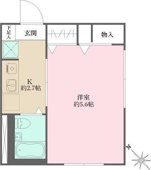 メゾンYK(1K/2階)の間取り写真